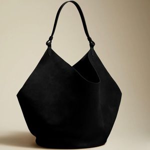 KHAITE: THE MEDIUM LOTUS TOTE in Black Suede WITH DUST BAG